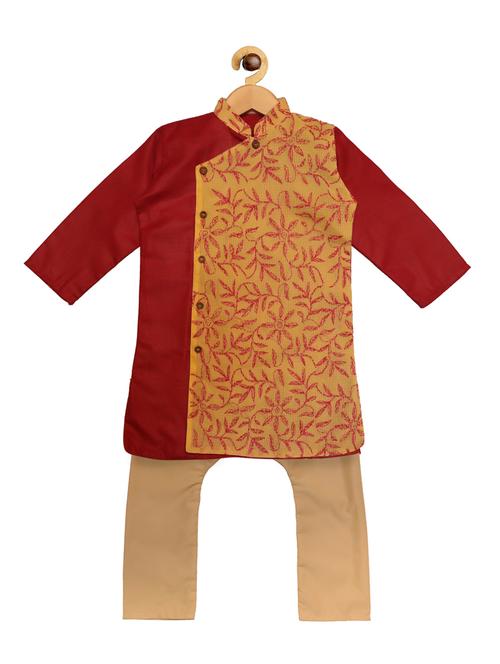 red cotton kurta set - 16928321 - Very Small Image - 1