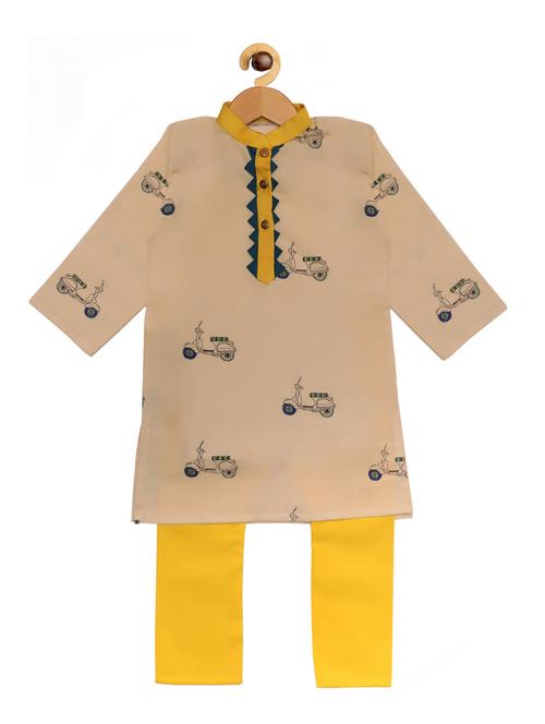 yellow cotton kurta set - 16928325 - Very Small Image - 1