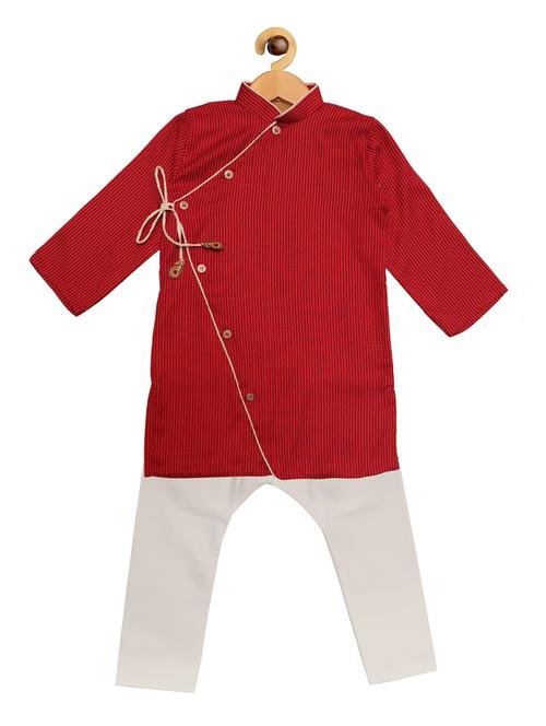 red cotton kurta set - 16928327 - Very Small Image - 1
