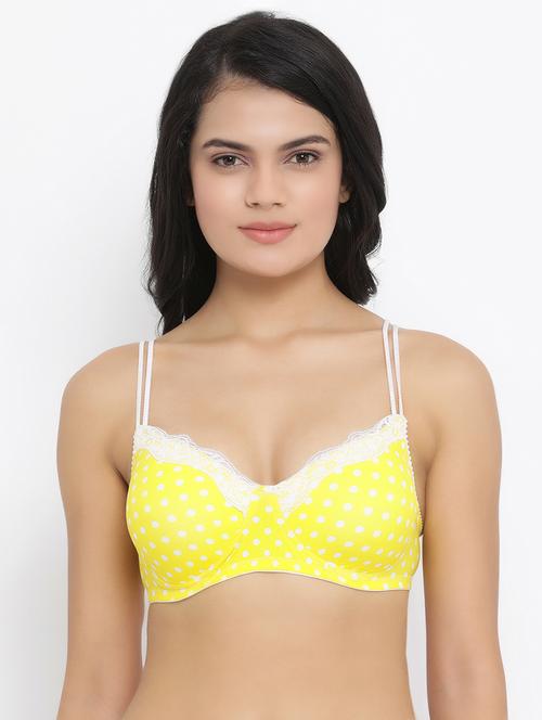 lace detail polka dot t-shirt bra - 16928574 - Very Small Image - 1