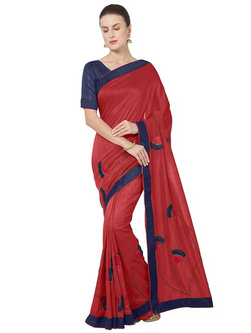 self design embroidered saree with blouse - 16928778 - Very Small Image - 1