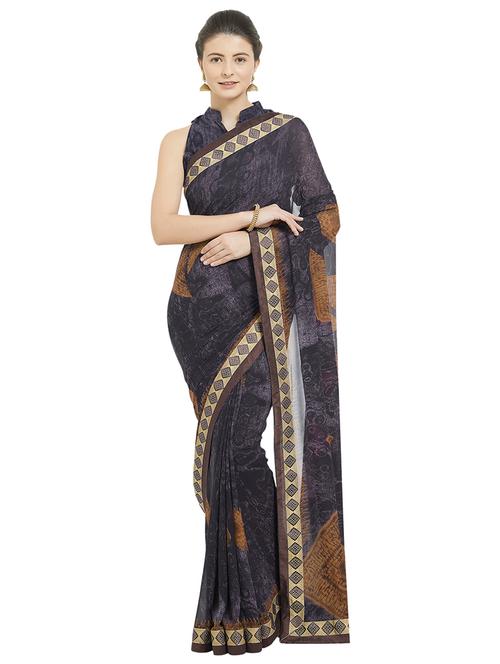 printed woven saree with blouse - 16928792 - Very Small Image - 1