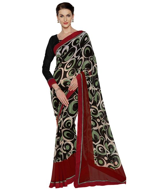 printed woven saree with blouse - 16928840 - Very Small Image - 1