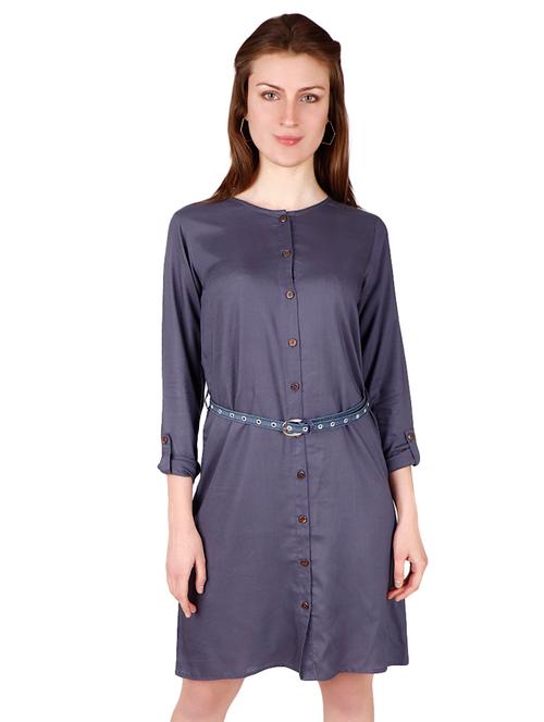 round neck belted shirt dress - 16928940 - Very Small Image - 1