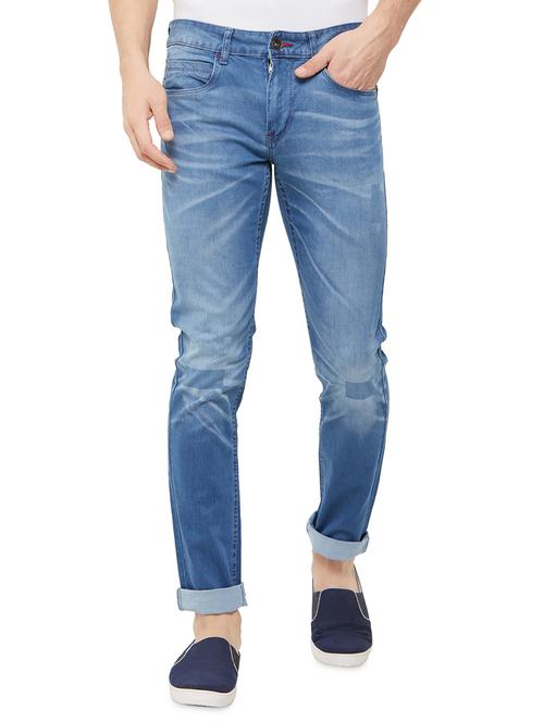 blue light washed denim jeans - 16929308 - Very Small Image - 1