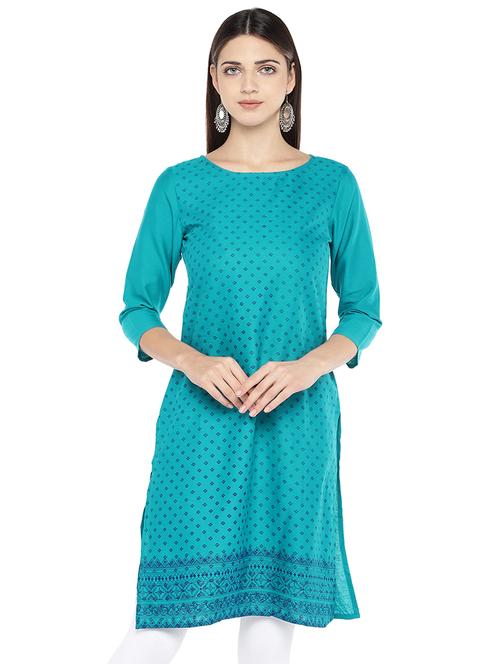 printed straight kurta - 16929618 - Very Small Image - 1