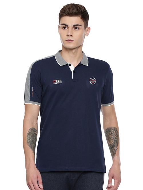 navy blue solid polo t-shirt - 16933445 - Very Small Image - 1