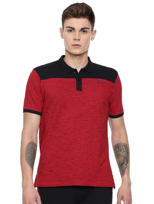 red color block polo t-shirt - 16933447 - Very Small Image - 1