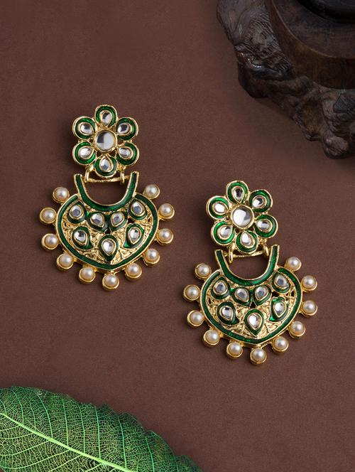gold brass chandballi earring - 16934043 - Very Small Image - 1