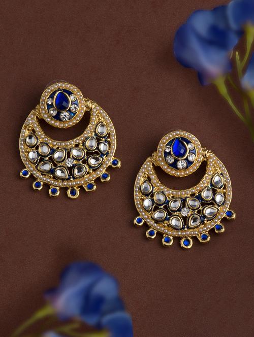 blue brass chandballi earring - 16934044 - Very Small Image - 1