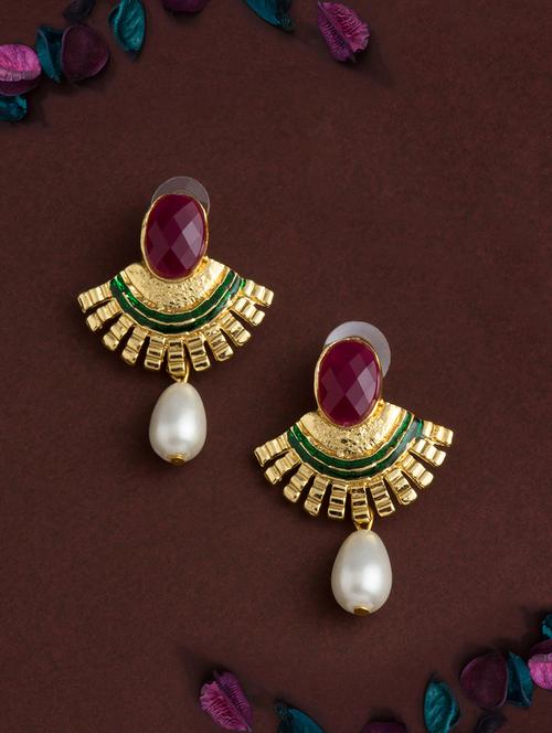 gold brass chandballi earring - 16934049 - Very Small Image - 1