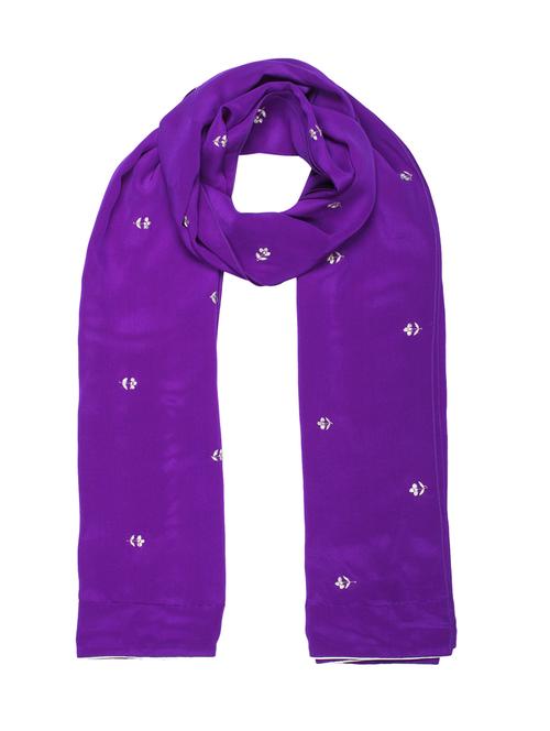 purple pure silk stole - 16934349 - Very Small Image - 1