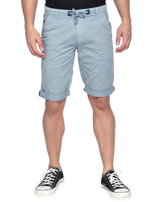 light blue solid bermuda shorts - 16934719 - Very Small Image - 1