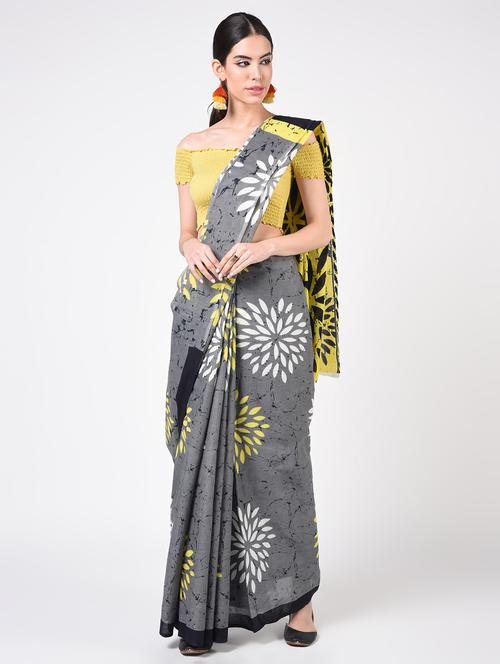 printed woven saree with blouse - 16935001 - Very Small Image - 1