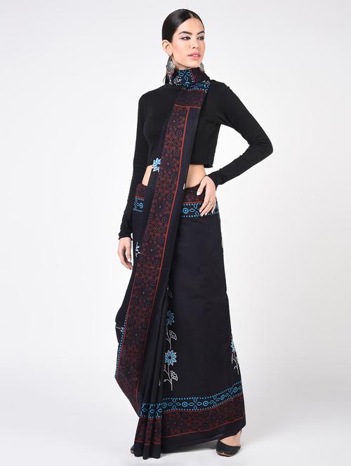 printed woven saree with blouse - 16935014 - Very Small Image - 1
