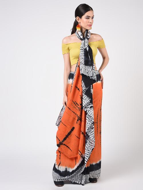 printed woven saree with blouse - 16935016 - Very Small Image - 1