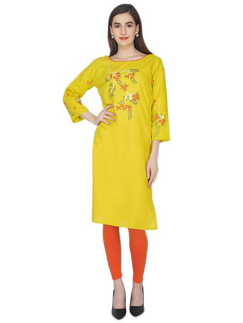 embroidered straight kurta - 16935591 - Very Small Image - 1