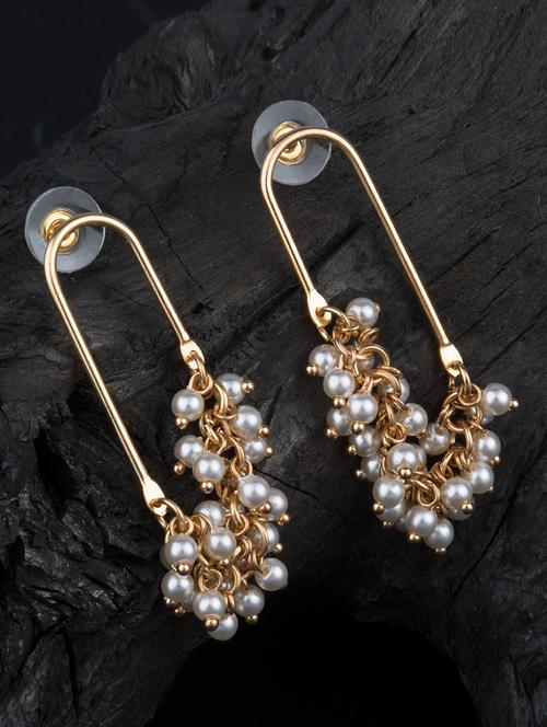 gold metal drop earring - 16936196 - Very Small Image - 1
