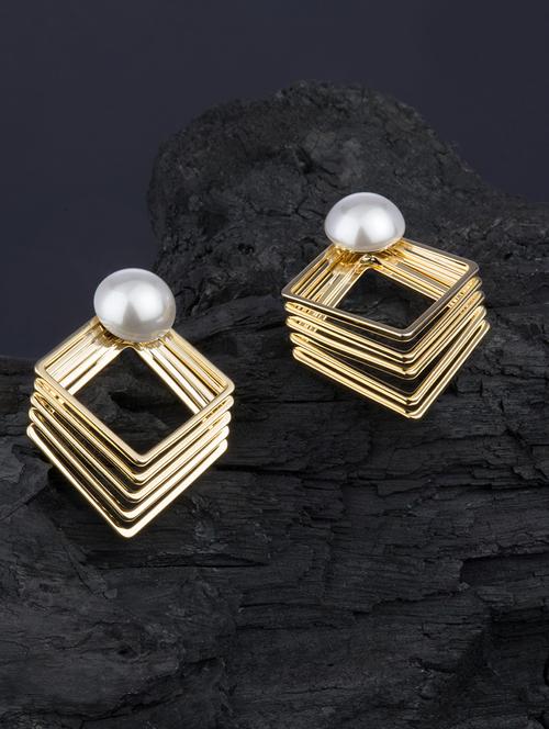 gold metal studs earring - 16936242 - Very Small Image - 1
