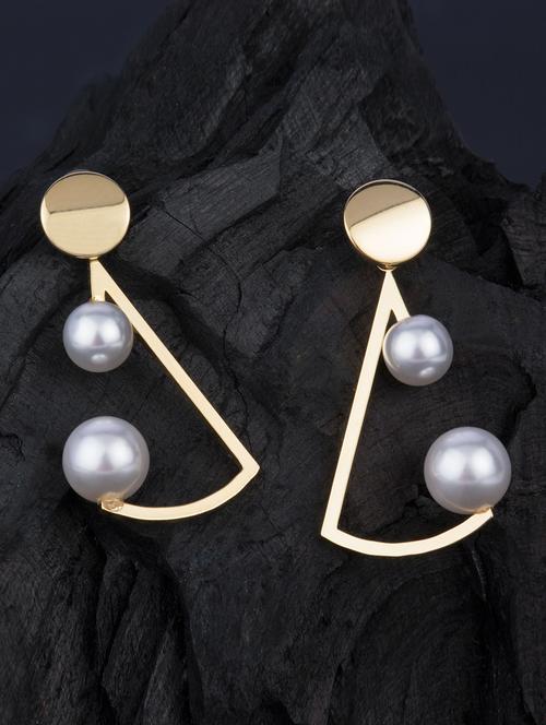 gold metal drop earring - 16936245 - Very Small Image - 1