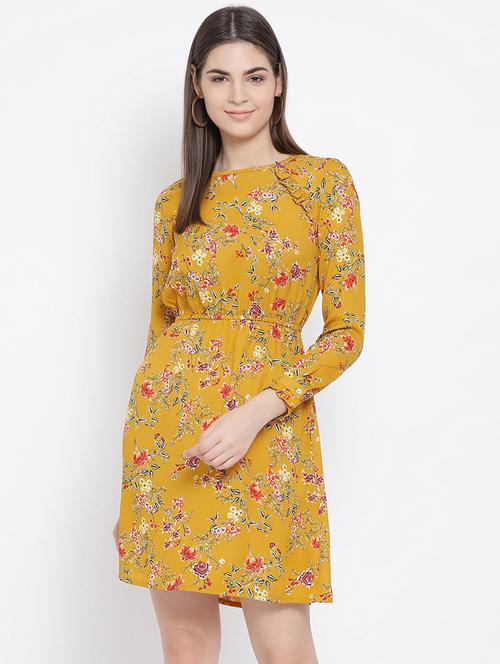 frill detail blouson waist a-line dress - 16936488 - Very Small Image - 1