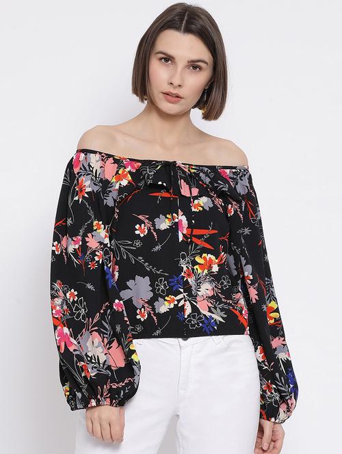 off shoulder floral top - 16936555 - Very Small Image - 1