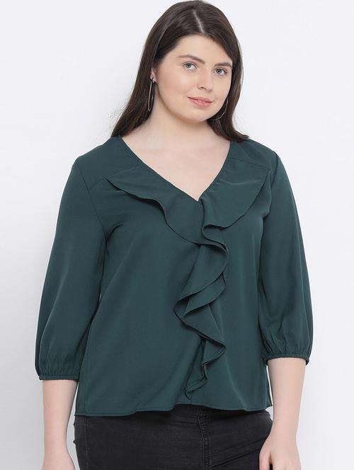 frill detail plus top - 16936568 - Very Small Image - 1