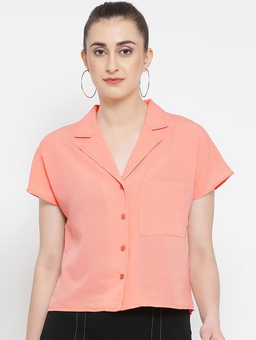 lapel neck short sleeved shirt - 16936602 - Very Small Image - 1