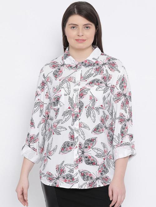roll up sleeved printed plus shirt - 16936628 - Very Small Image - 1