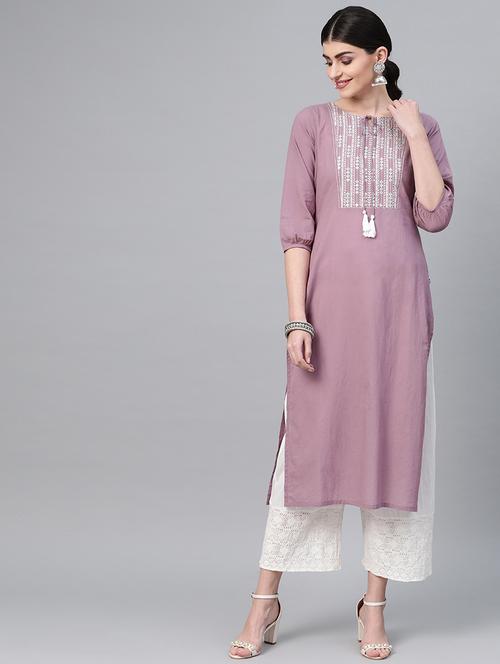 embroidered straight kurta - 16936717 - Very Small Image - 1