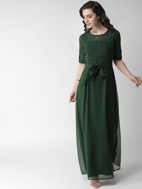 tie front mesh detail maxi dress - 16936853 - Very Small Image - 1