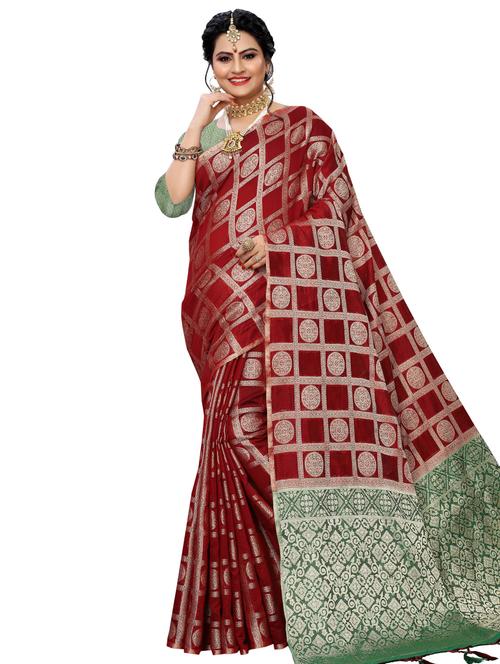 women's banarasi saree with blouse - 16937515 - Very Small Image - 1