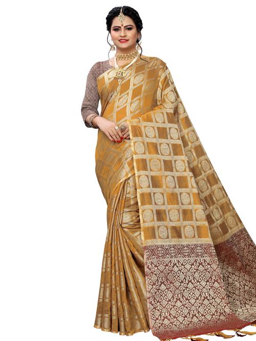 women's banarasi saree with blouse - 16937517 - Very Small Image - 1