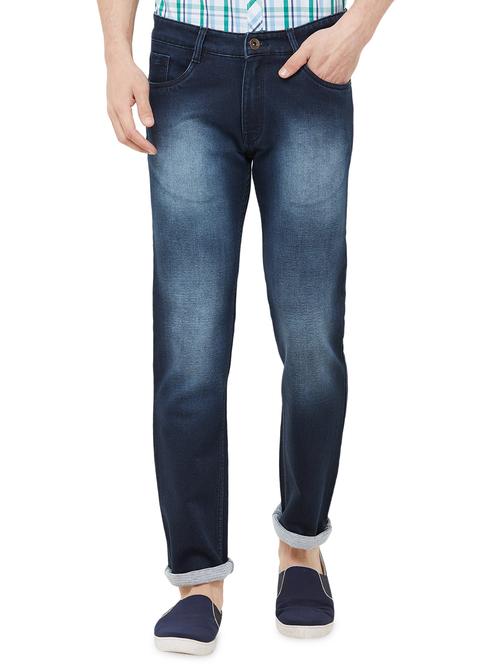 navy blue heavy washed denim jeans - 16937528 - Very Small Image - 1