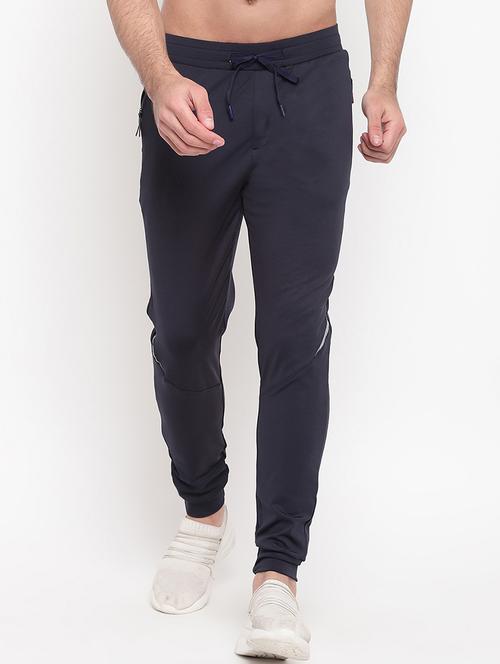 navy blue solid joggers - 16937611 - Very Small Image - 1
