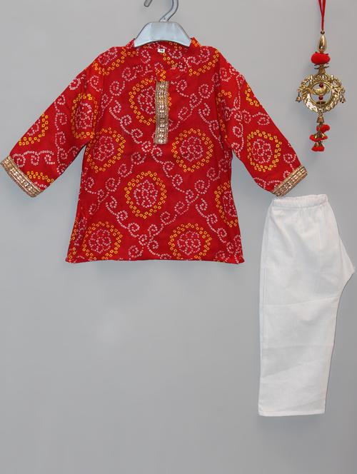 red cotton kurta sets - 16938234 - Very Small Image - 1