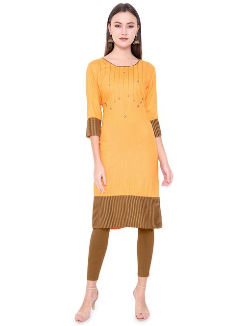 kaantha work straight kurta - 16938660 - Very Small Image - 1