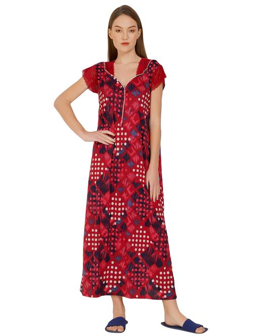 lace insert printed nighty - 16938897 - Very Small Image - 1