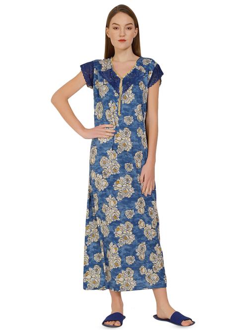 lace insert floral nighty - 16938898 - Very Small Image - 1