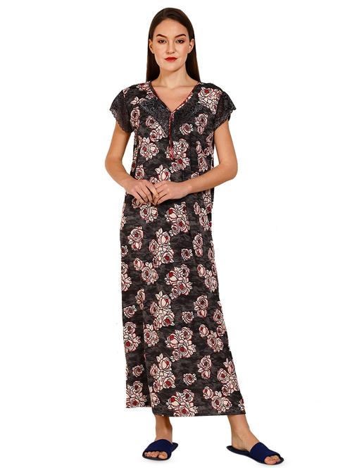 lace insert floral nighty - 16938899 - Very Small Image - 1