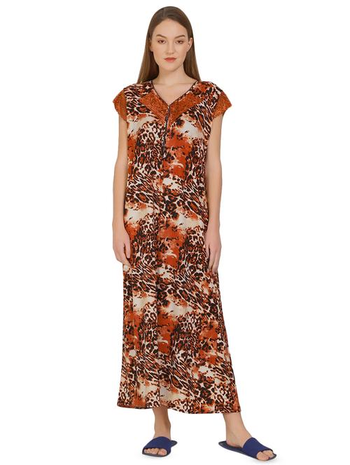 lace insert animal print nighty - 16938902 - Very Small Image - 1