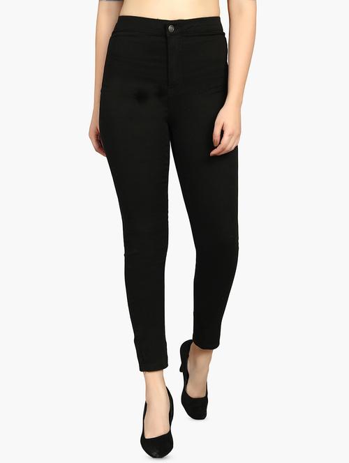 high rise solid jeans - 16938999 - Very Small Image - 1