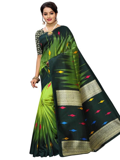 ikat printed saree with blouse - 16939225 - Very Small Image - 1