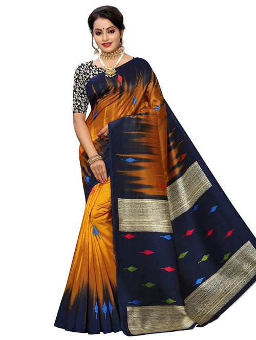 ikat printed saree with blouse - 16939226 - Very Small Image - 1