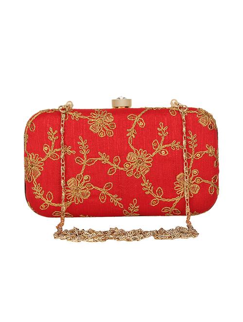 red faux silk box clutch - 16939258 - Very Small Image - 1