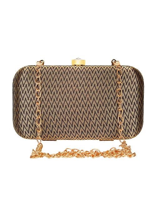 gold faux silk box clutch - 16939281 - Very Small Image - 1