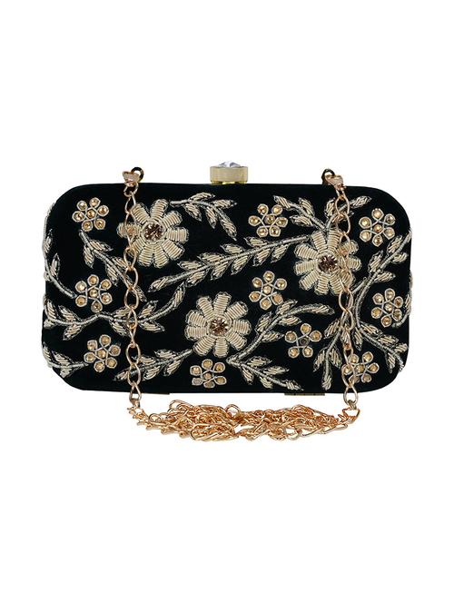 embroidered velvet box clutch - 16939282 - Very Small Image - 1