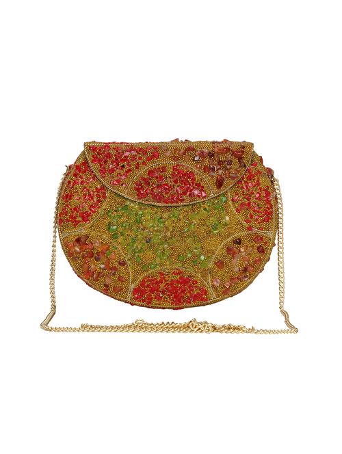 gold metal box clutch - 16939310 - Very Small Image - 1