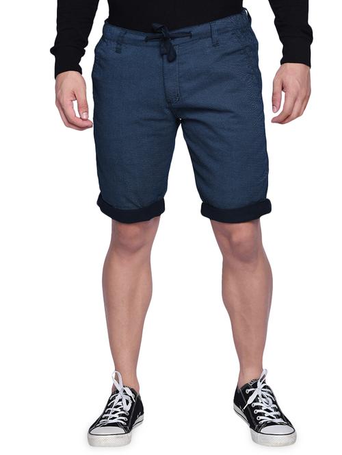 navy blue solid bermuda shorts - 16941606 - Very Small Image - 1