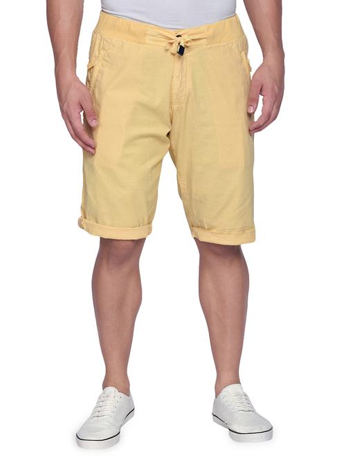 yellow solid bermuda shorts - 16941626 - Very Small Image - 1